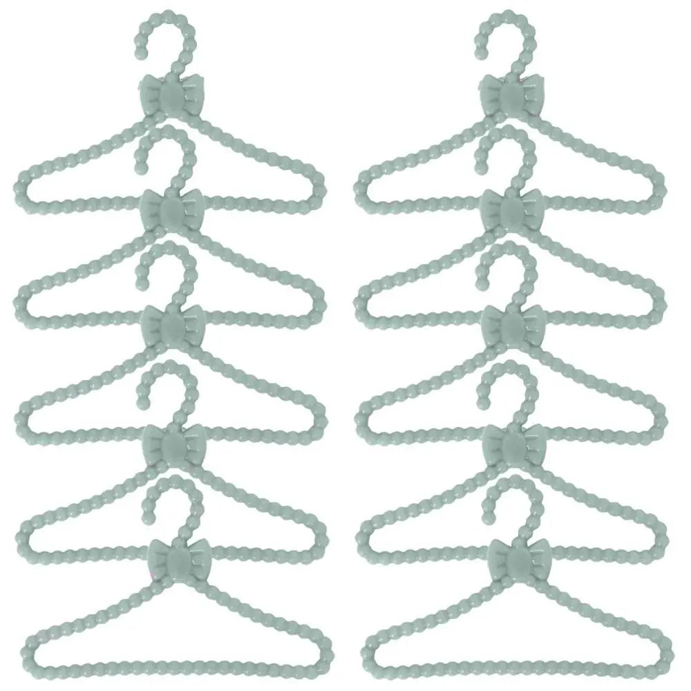 10 Pcs/Lot Dolls Accessories Mini Pink Purple Grey Wardrobe Dollhouse Dress Clothes Plastic Hangers for Barbie Doll Kid Toy