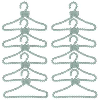 10 Pcs/Lot Dolls Accessories Mini Pink Purple Grey Wardrobe Dollhouse Dress Clothes Plastic Hangers for Barbie Doll Kid Toy