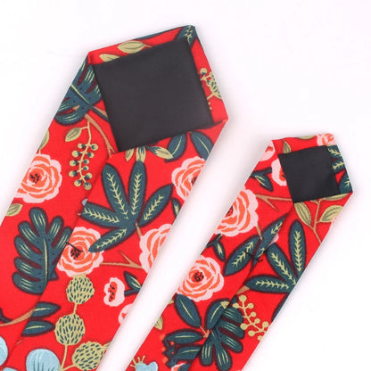 New Floral Tie for Men Women Skinny Cotton Neck Tie for Wedding Casual Mens Neckties Classic Suits Flower Print Neck Ties Cravat