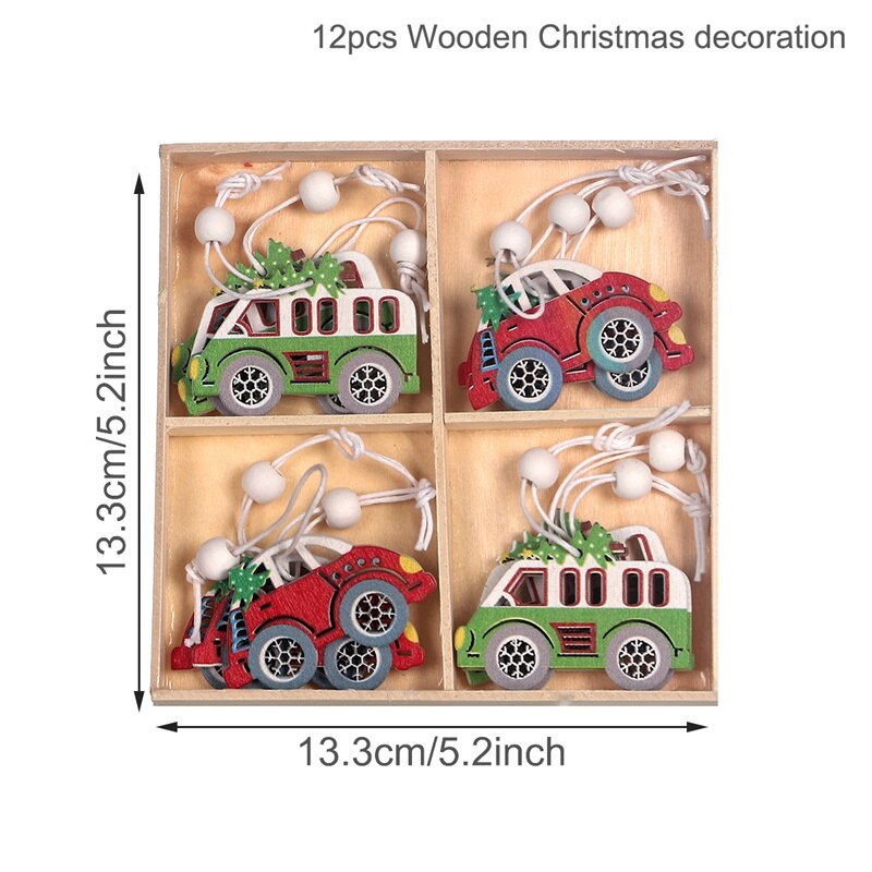 Wooden Christmas Pendant Merry Christmas Decor for Home 2023 Navidad Ornaments C