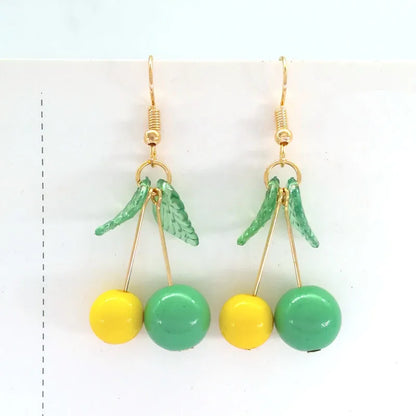 Korean Sweet Youth Girl Student Fruit Cherry Earrings Fresh Simple Cute Women Earrings Ear Clips Banquet Accessories