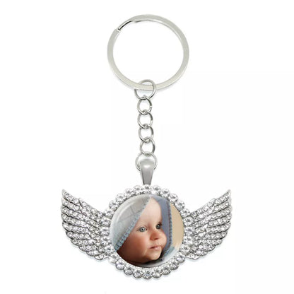 Personalized Custom Keychain Photo Mum Dad Baby Children Grandpa Parents Custom Designed Photo for Family Anniversary