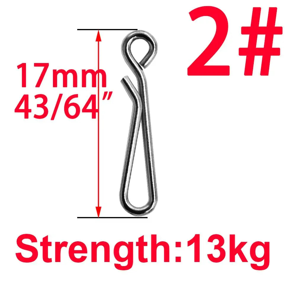 50pcs/Box Bearing Lock Rolling Swivel Pin Solid Ring Snap Barrel Tackle Tool Connector Fishing Lure Line Accessories Tackle