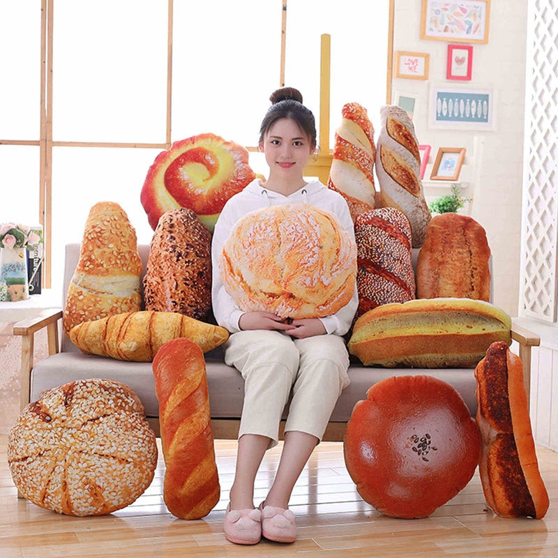 Creative Simulational Plush Bread Burger Shape Pillow Funny Food Nap Pillow and Cushion Kids Toy Birthday