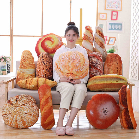 Creative Simulational Plush Bread Burger Shape Pillow Funny Food Nap Pillow and Cushion Kids Toy Birthday