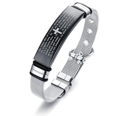 Meaeguet Personalized Bangle Men's Slide Mesh Bracelet Customized Name Wristband Stainless Steel Male Bileklik Pulseira