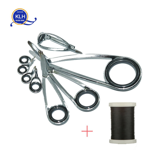 8pcs/Kit KLH Bracket Stainless Steel Guide Ring for UL-L-ML-M-MH-H Power Spinning Fishing Rod Repair Refit Assembly DIY