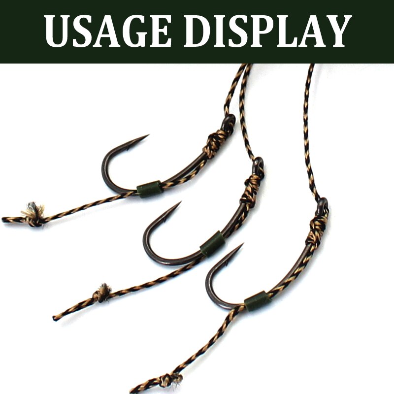 20M Carp Fishing Line 8 Strands Braided Carp Hooklink Camo Brown Soft Hook Link Line 15/25/35lb Carp Rig Wire for Fishing Tackle