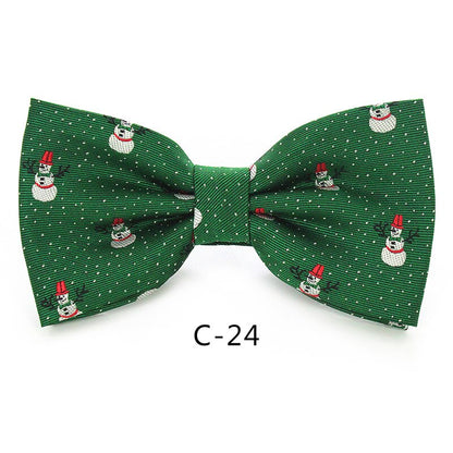 JEMYGINS Christmas Bow Ties for Mens Shirt  Snowflake Christmas Tree Pattern Men Silk Bow Tie  Christmas
