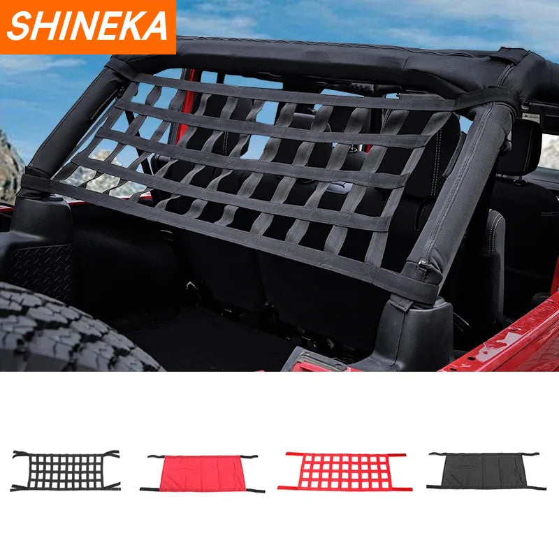 SHINEKA Top Roof Bed Waterproof Cover Rest Storage Network for Jeep Wrangler TJ JK JKU JL 1997-2019 Exterior Accessories