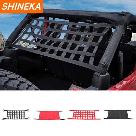 SHINEKA Top Roof Bed Waterproof Cover Rest Storage Network for Jeep Wrangler TJ JK JKU JL 1997-2019 Exterior Accessories