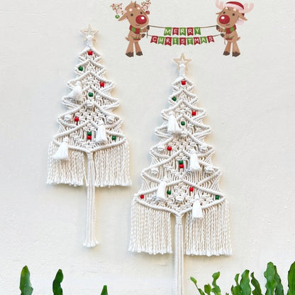 Macrame Christmas Tree White Pine Tree Christmas Wall Hanging Boho Christmas Decor Farmhouse Xmas Decor Unique Christmas