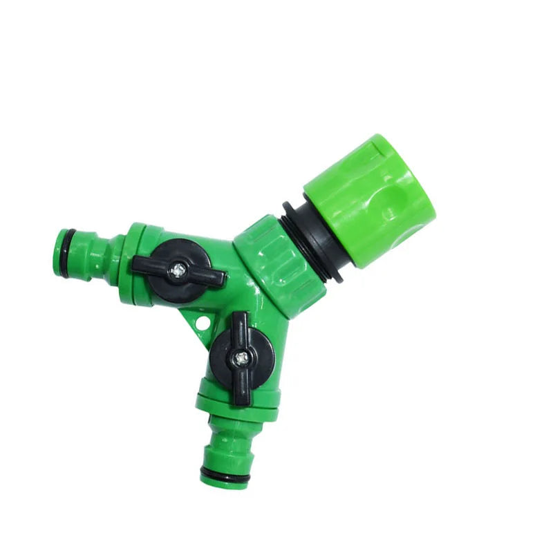 Irrigation 2 Way Tap Garden Tap Irrigation Valve Hose Pipe Splitter 2 Way Quick Connector Adapter 1pcs