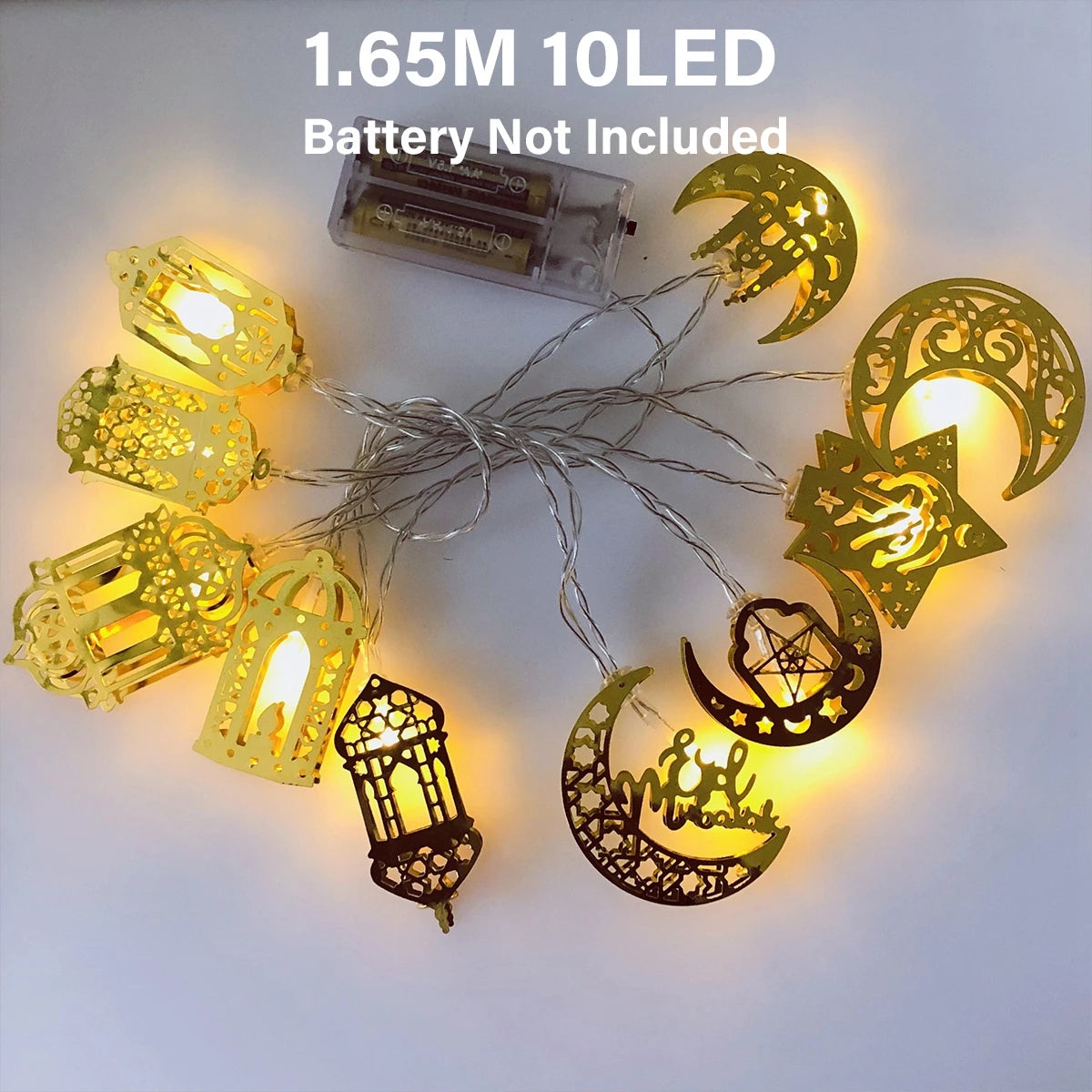 1.6M Moon Star Led Light String Eid Mubarak Decor Ramadan Decor for Home Muslim Islamic Decor Hajj Ramadan Kareem Eid Al Adha