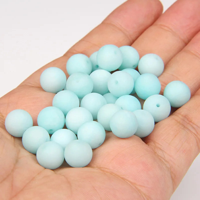 6 8 10 12 Mm Frosted Blue River Amazonite Matte Beads Natural Stones Round Loose Beads for Jewelry Making Bracelet Necklace Diy