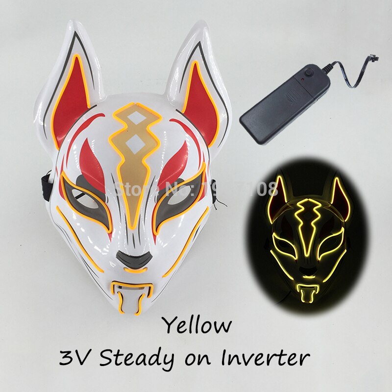 Fashion Halloween Party Mask Light Up Neon LED Mask for Halloween Carnival Party Glowing Anime Mask for Cosplay Decoration