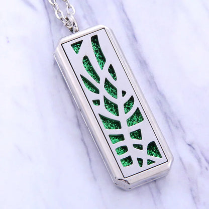 Square Stainless Steel Magnetic Aromatherapy Diffuser Necklace Jewelry Perfume Locket Pendant Essential Oil Locket Necklace