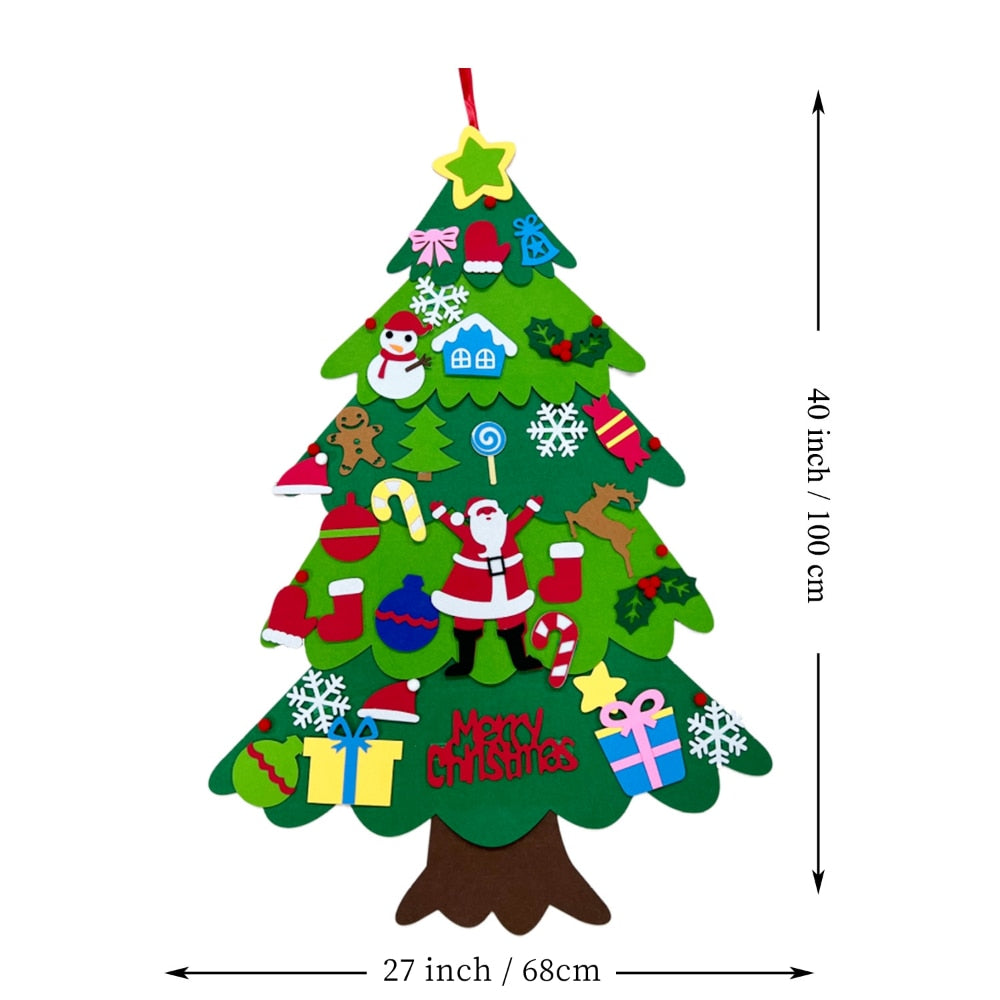 Kids DIY Felt Christmas Tree Merry Christmas Decorations for Home 2022 Christmas