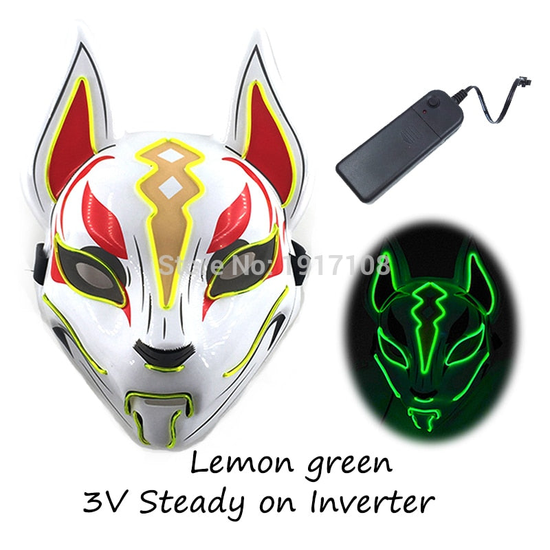 Fashion Halloween Party Mask Light Up Neon LED Mask for Halloween Carnival Party Glowing Anime Mask for Cosplay Decoration