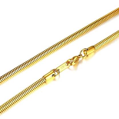 3-6mm Men Necklace Snake Chain Miami Cuba Link With Round Box and Wheat Chains Stainless Steel Choker Jewelry 24-27in