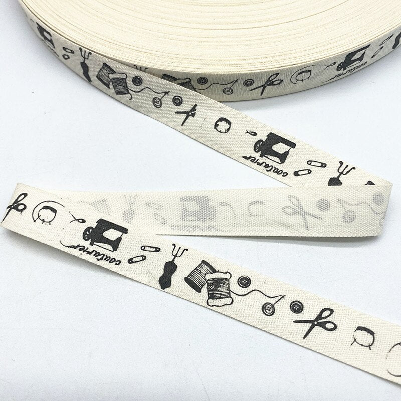 New 5yards 15mm Christmas Printed Polyester Cotton Ribbon DIY Wedding Christmas Party