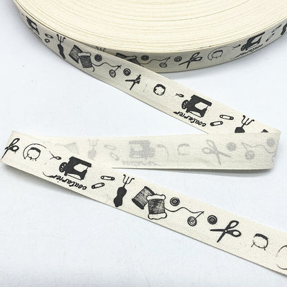 New 5yards 15mm Christmas Printed Polyester Cotton Ribbon DIY Wedding Christmas Party
