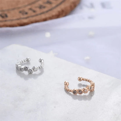 Modyle 1 Pcs Vintage Crown Flower Leaf Ear Cuff Non Pierced Clip Earrings for Women Trendy Punk Small Carved Hollow Crystal