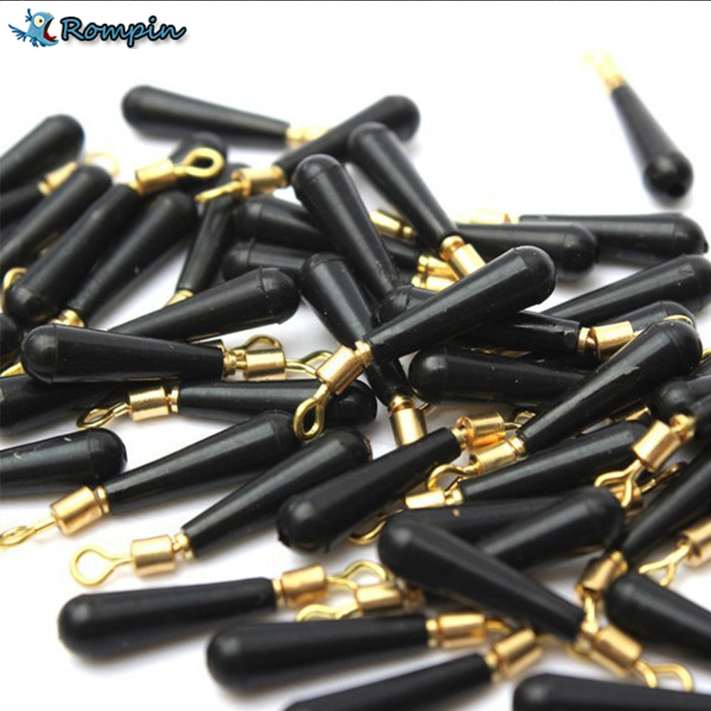 Rompin 30pcs/Lot Fishing Gear Block Rotation Drift Fishing Floats Accessory Bobber Copper+ Rubber Tools