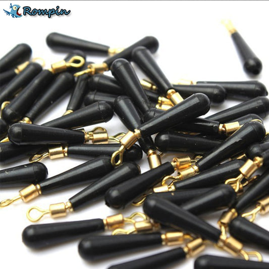 Rompin 30pcs/Lot Fishing Gear Block Rotation Drift Fishing Floats Accessory Bobber Copper+ Rubber Tools