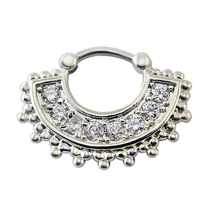 Indian Nose Piercing Septum Clicker Real Clip Rings Piercing Jewelry Septum Tribal Hoop Nose Ring Body Piercing Septo Indiano