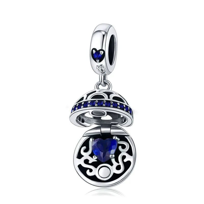 BAMOER Authentic 925 Sterling Silver Dangle Ball Charm Pendant Fit Women Charm Bracelet & Necklaces Jewelry SCC689