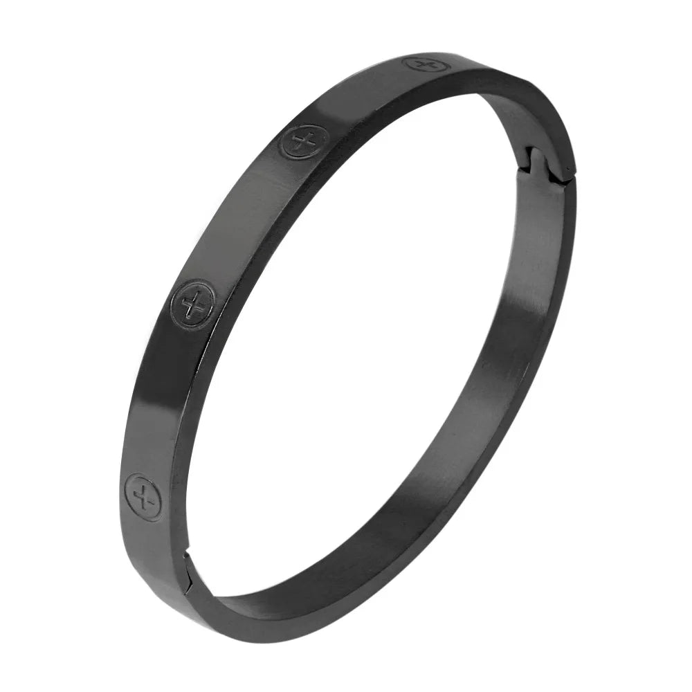 Trendy Stainless Steel Luxury  Bangle Bracelet Woman Man Rose Gold Color Wristband Bangles Bracelets Femme