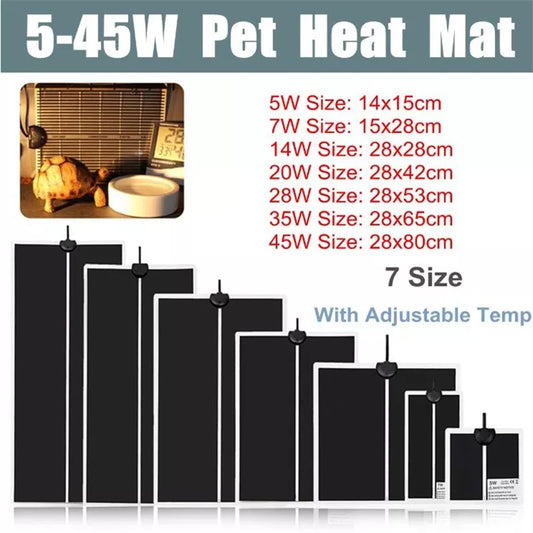 Pet Reptiles Heat Mat Terrarium Climbing Heating Warm Pads 5-45w Adjustable Temperature Controller Mats  Small Heater