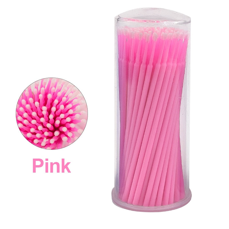 Kekelala 100pcs/Bottle Eyelash Extension Cleaning Swabs Lash Lift Glue Remover Applicators Microblade Makeup Micro Brushes Tool