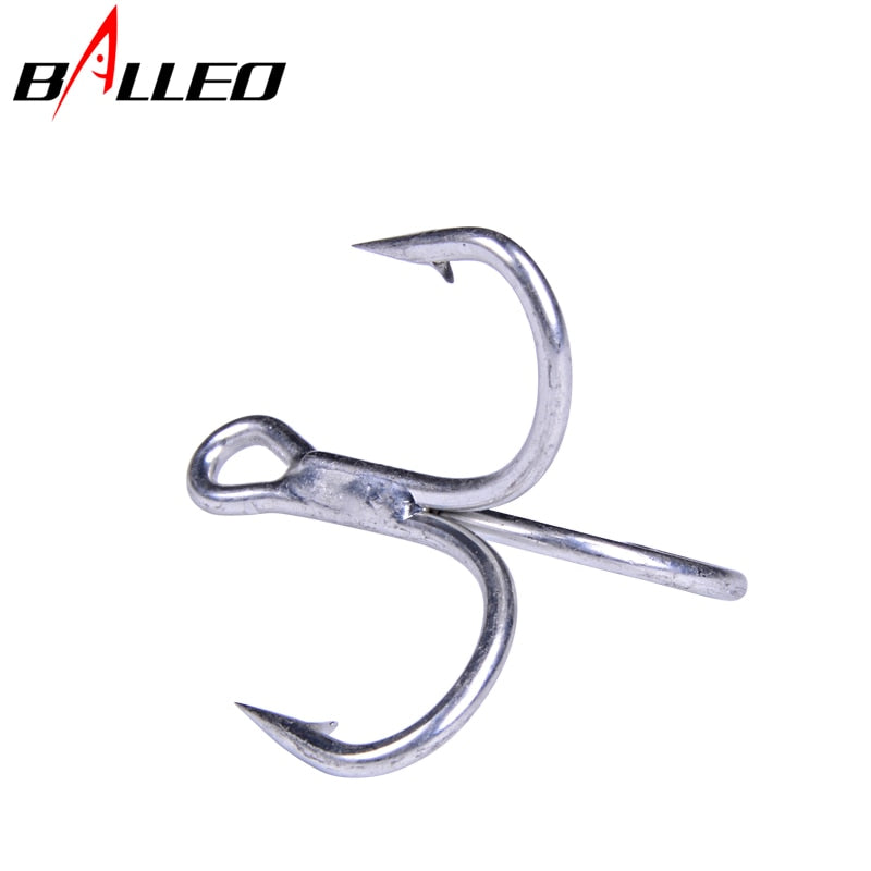 Balleo 5/10pcs Sharp Quadruple Reinforced Triple Anchor Hook Treble Three Fishing Hooks 4X Times Lure Three Fork Three Claw Hook