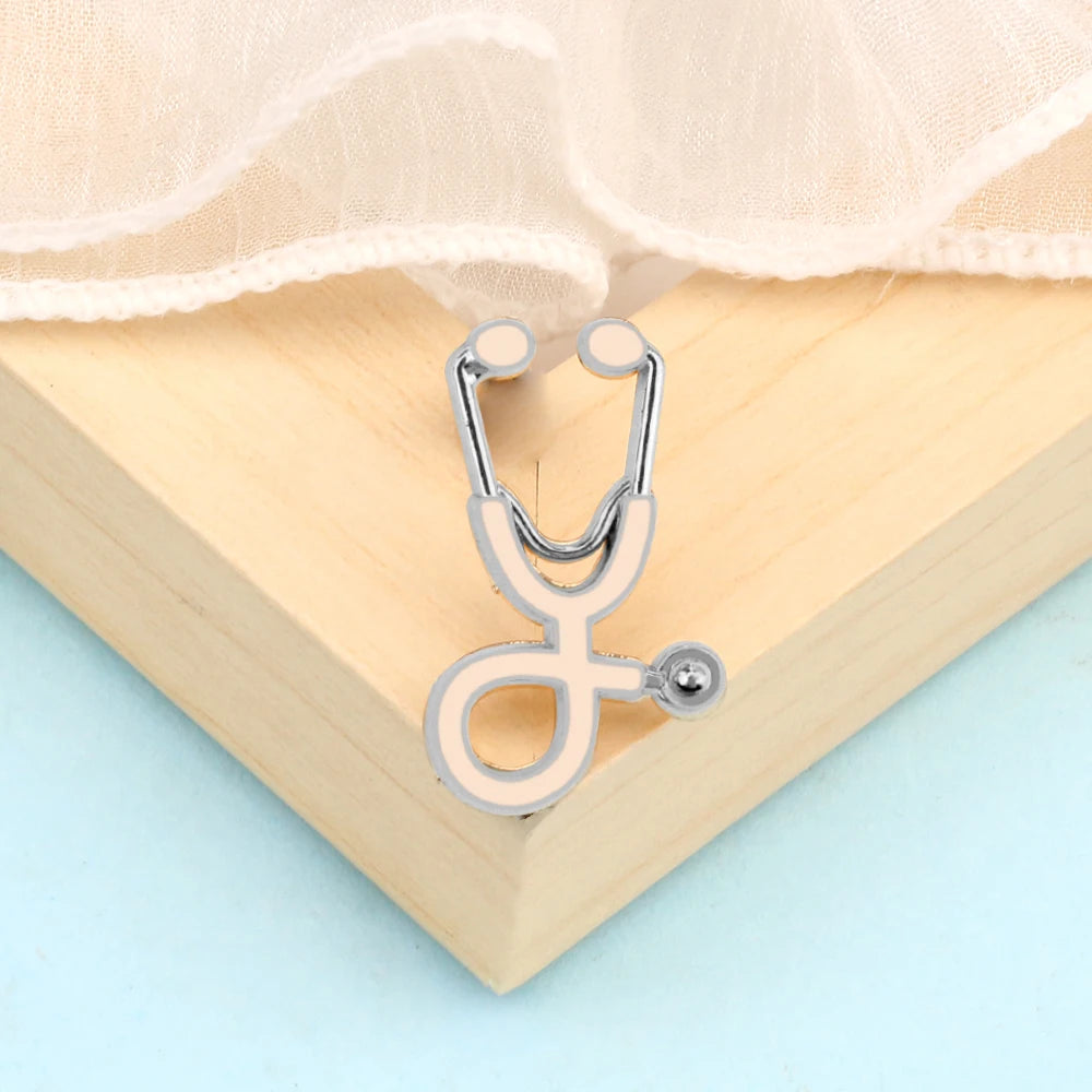 Creative 18 Styles Colorful Brooches Doctor Nurse Stethoscope Enamel Pins Medical Denim Jackets Bag Jewelry Button Badges