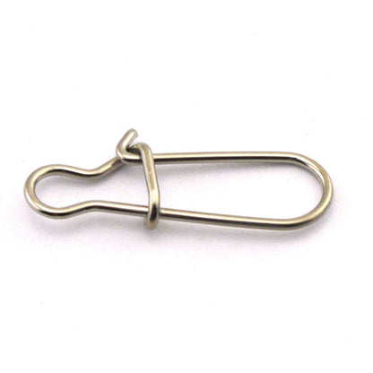 100pcs/Lot Stainless Steel Hook Lock Snap Swivel Solid Rings Safety Snaps Fishing Hooks Connector Fishing Tackle Tool