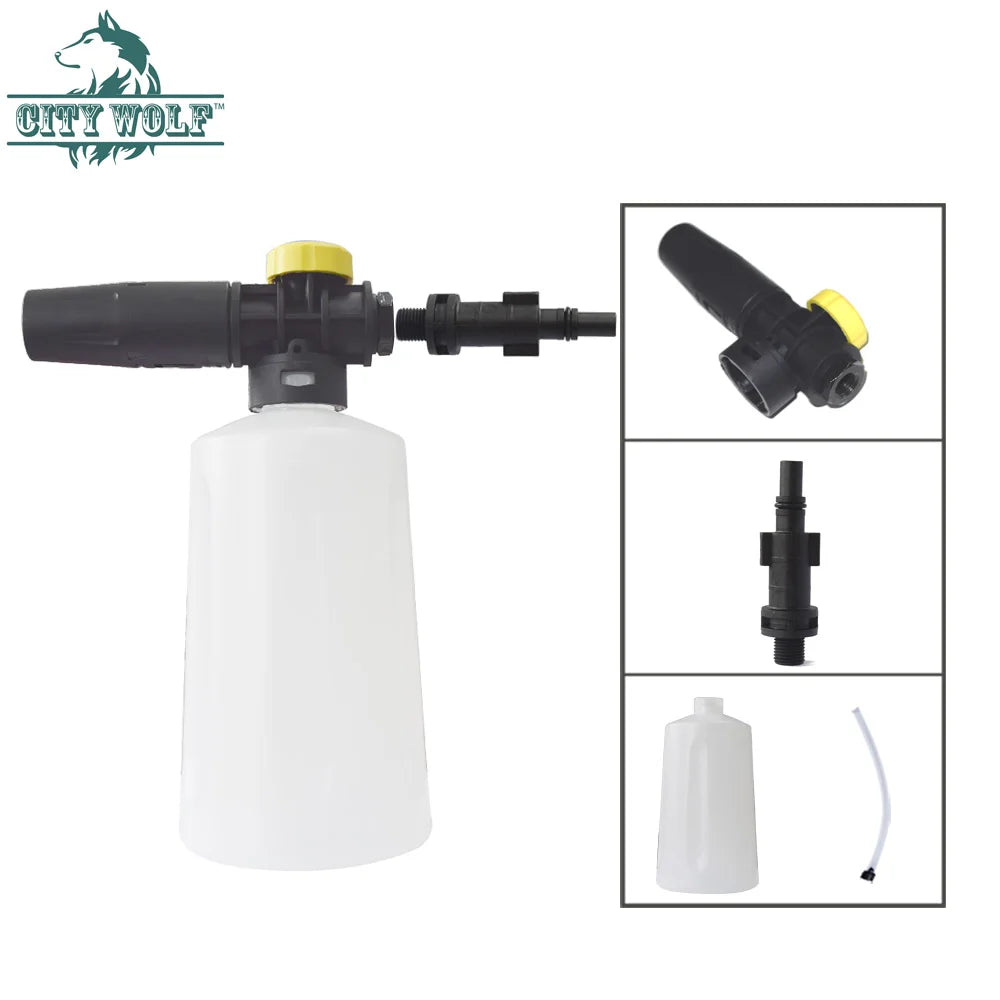 Car Wash Snow Foam Nozzle 750ML Soap Sprayer Bottle for Black&Deck AR Makita Bosch High Pressure Washer Car  Accessories