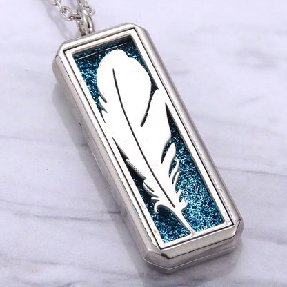 Square Stainless Steel Magnetic Aromatherapy Diffuser Necklace Jewelry Perfume Locket Pendant Essential Oil Locket Necklace