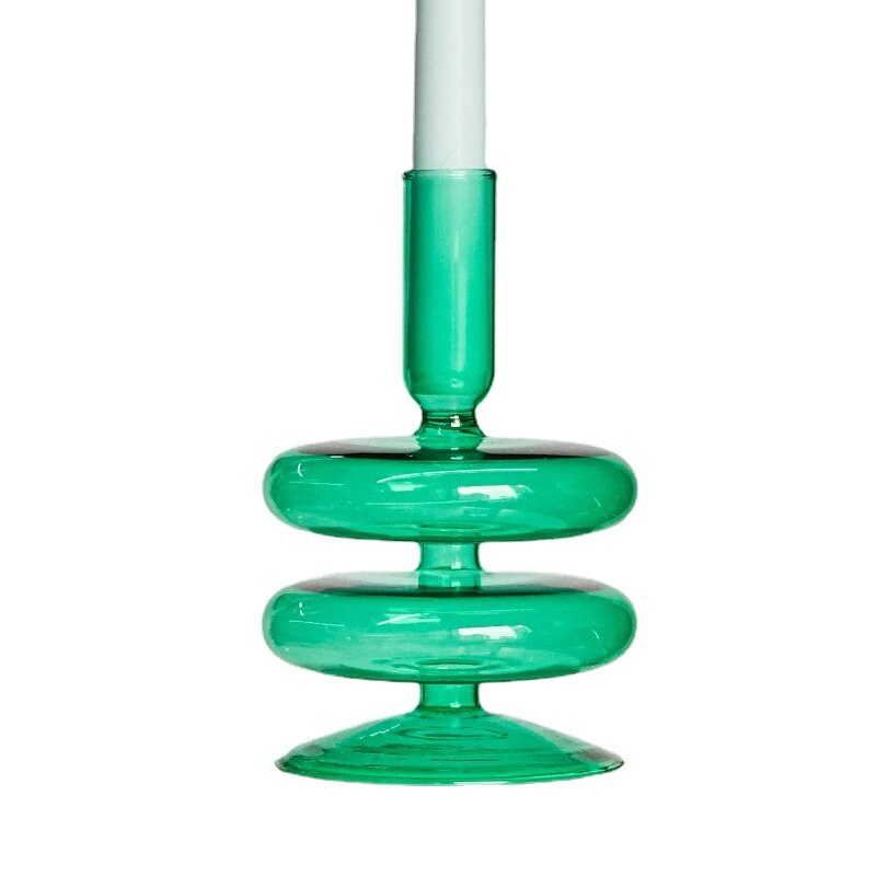Red Glass Candle Holders Taper Candle Stand Christmas Candle Holder Candlestick Holder Christmas Decor Green Glass