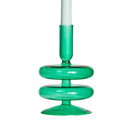 Red Glass Candle Holders Taper Candle Stand Christmas Candle Holder Candlestick Holder Christmas Decor Green Glass