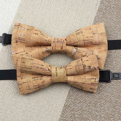 Fashion New Cork Wood Kids Bow Ties Novelty Handmade Fancy Bowtie Adjustable Butterfly Party School Children Accessories