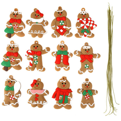 Gingerbread Man Ornaments for Christmas Tree Decorations Tall Gingerman Hanging Charms Christmas Tree Ornament Holiday Decor