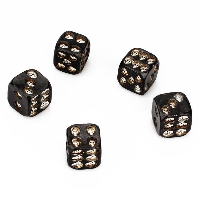 New 5pcs/Set 18mm Resin Skull Dice Statue Halloween Board Game Dice Office Desk Decor Toy Halloween Party Decoration