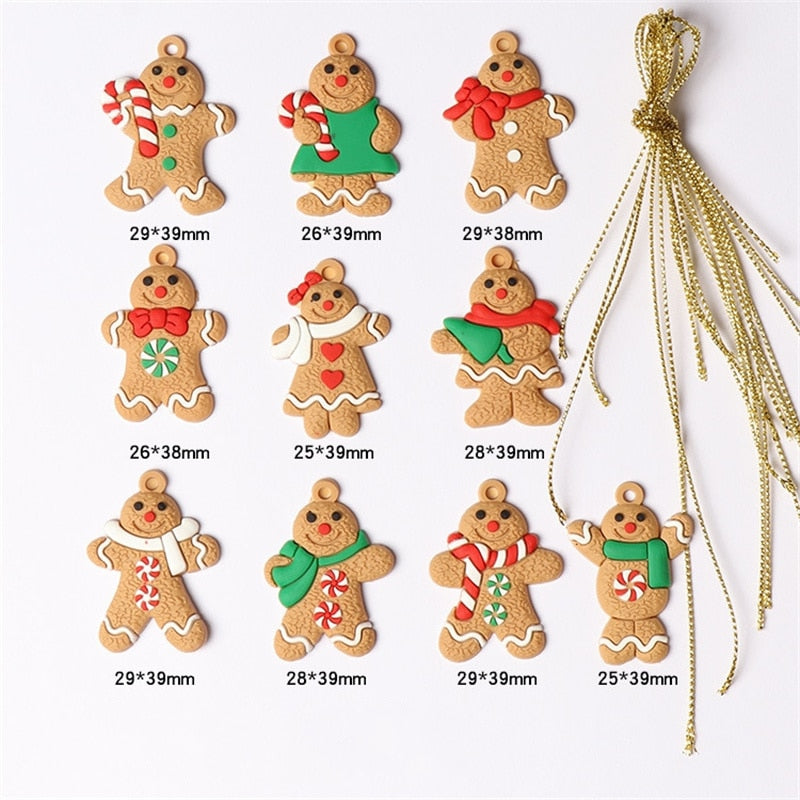Gingerbread Man Ornaments for Christmas Tree Decorations Tall Gingerman Hanging Charms Christmas Tree Ornament Holiday Decor