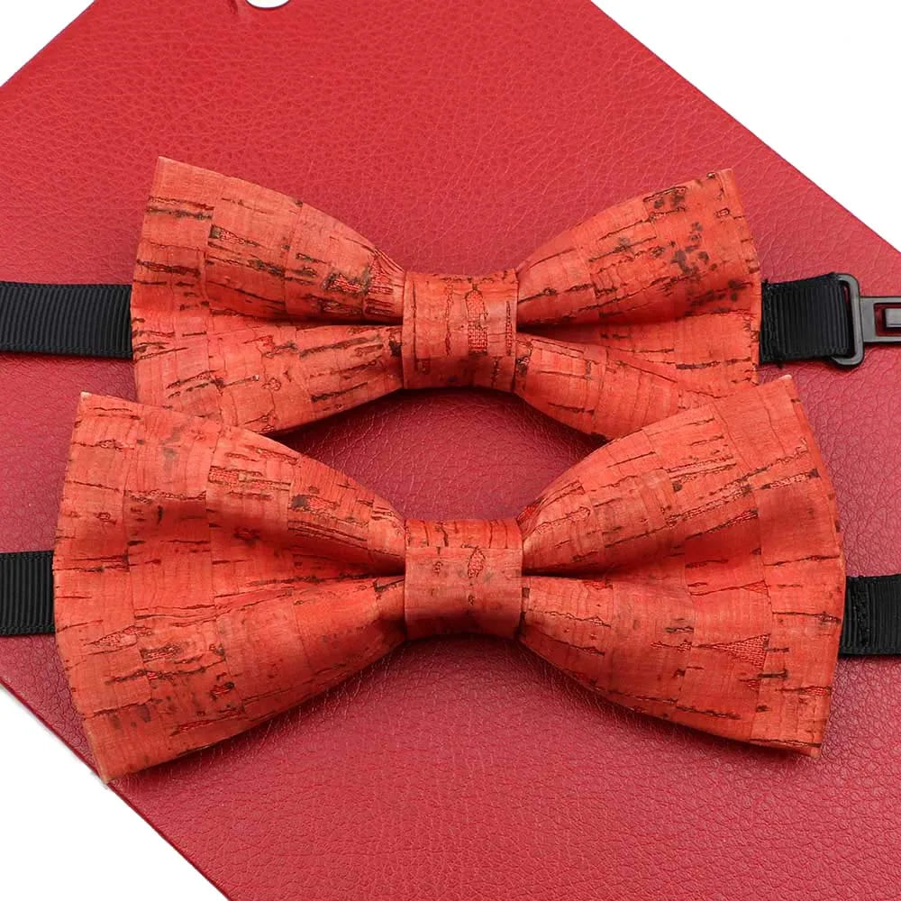 Fashion New Cork Wood Parent-Kid Bowtie Sets Fancy Adjustable Butterfly Handmade Bow Tie Wedding Party Neckwear Family Accessory