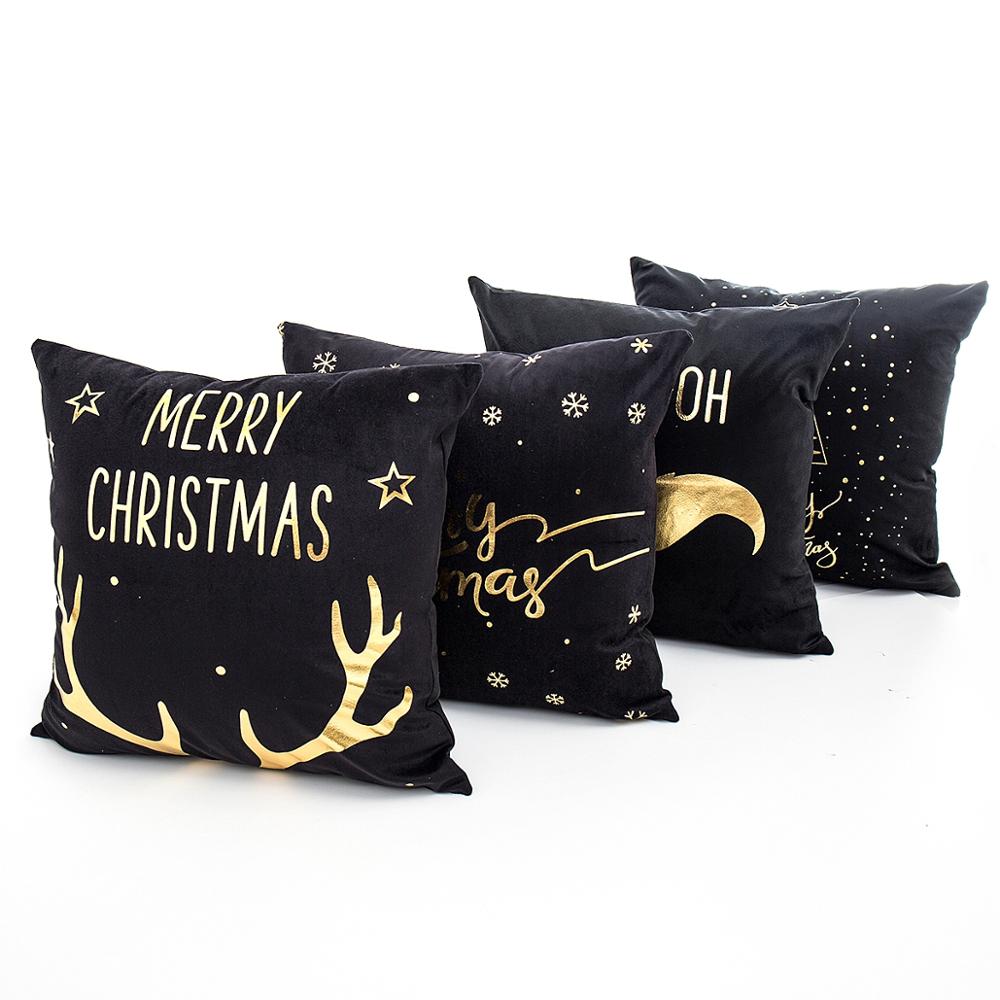 QIFU Cotton Linen Merry Christmas Cushion Covers 45x45cm Decorative Christmas Pi