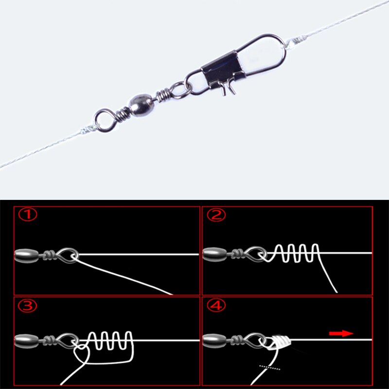 50pcs 14# to 3/0# Swivels Interlock Snap Fishing Lure Tackles Gear Accessories Connector Swivels Pin Bearing Rolling Solid Tool