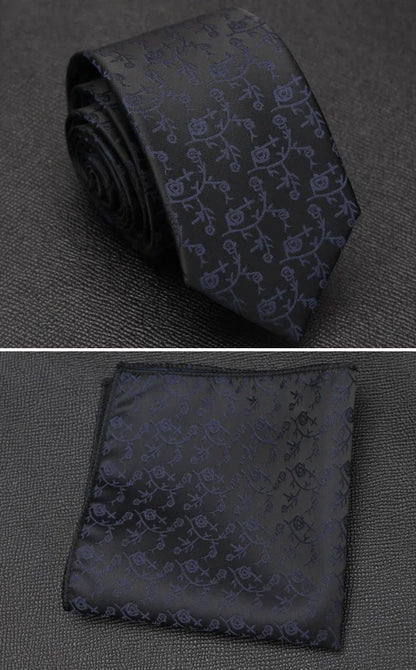 XGVOKH Men Tie Cravat Set Fashion Wedding Ties for Men Hanky Necktie Dot Striped Gravata Jacquard Tie Social Party Accessories
