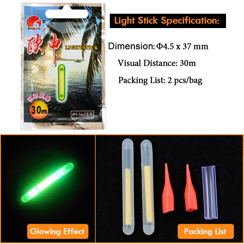 WLPFISHING Lightstick (25pcs or 10pcs) 5bags/Lot Fishing Float Electic Floaters Luminous Light Stick Fluorescent Glowing Stick